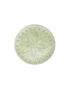 Assiette à dessert imprimée dentelle vert pastel