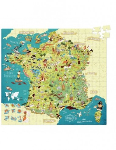 Puzzle carte des merveilles France 300p