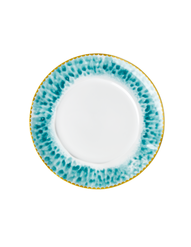 Assiette à Diner et à Gâteau en Porcelaine - Impression Glaze - Jade