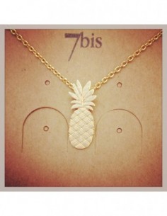 Collier Ananas Plat Gravure