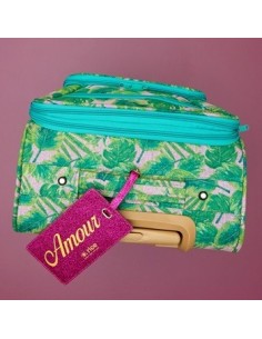 Valise Trolley Soft Shell - imprimé Feuilles Selmas 2