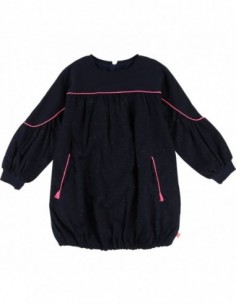 Robe bleu marine et rose fluo