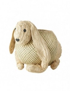 PANIER RANGEMENT RAFFIA LAPIN