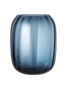 Vase en verre bleu