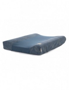 Housse de matelas à langer White Bubble -Night Blue 2