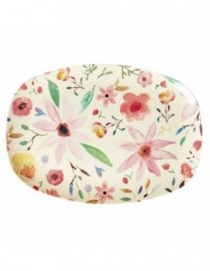 Assiette rectangulaire Selma Flower