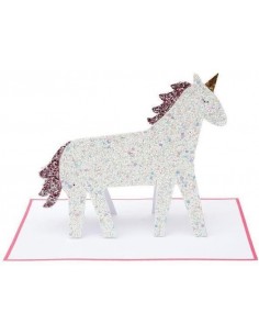 Carte à poser Licorne Glitter