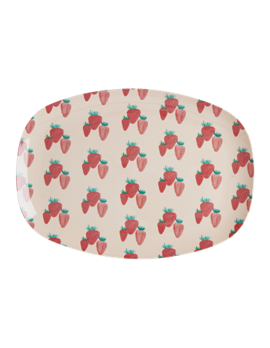 Assiette plate Rectangulaire Strawberry Print