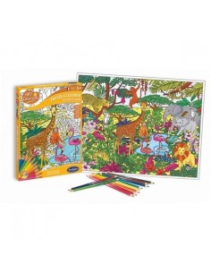 Poster à colorier Savane africaine