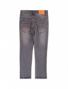 Pantalon coton denim ajustable Gris 2