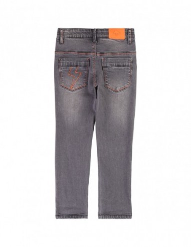 Pantalon coton denim ajustable Gris Pantalon coton denim ajustable Gris