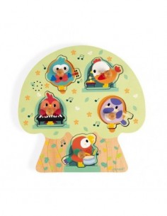 Puzzle musical Les oiseaux en fête 5 pcs
