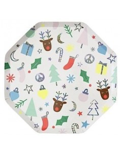 Grandes assiettes funky Noël