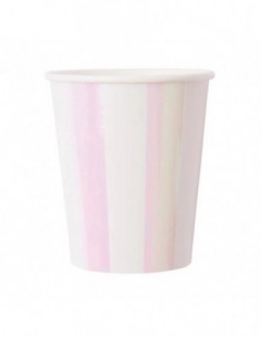 8 gobelets à rayures irisées