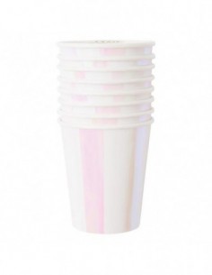 8 gobelets à rayures irisées 2