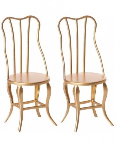 Set de deux chaises dorées vintage