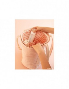 Sac de maternité SAVANNA velours BLOOM PINK 2