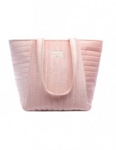 Sac de maternité SAVANNA velours BLOOM PINK