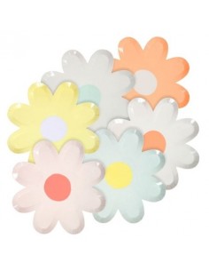 12 grandes assiettes marguerite