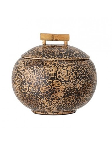 Pot avec couvercle, marron, bambou