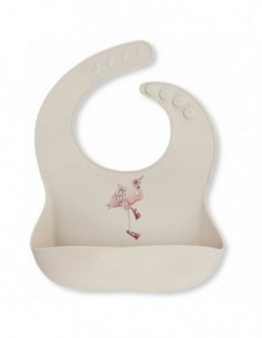 Bavoir Silicone Flamingo