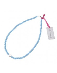 Collier bleu cœur argent