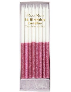 16 bougies roses