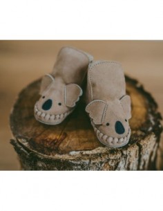 Chausson cuir KOALA couleur camel 2