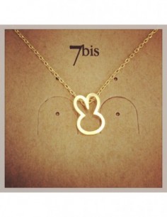 Collier fin lapin doré contour - 7BIS