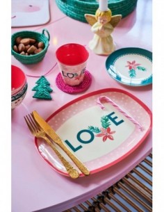 Assiette rectangulaire en mélamine, imprimé « Love » 2