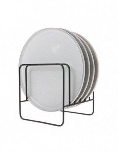Porte assiette en métal noir 2