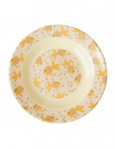 Assiette Creuse En Mélamine, imprimé poisson rouge